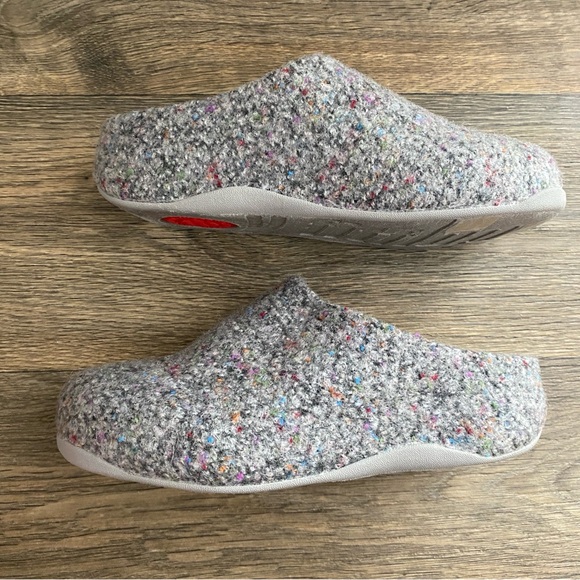 NEW FitFlop Women’s Shuv Soft Grey Speckled Felt Mules Clogs Slippers, Size US 6 - Picture 10 of 12